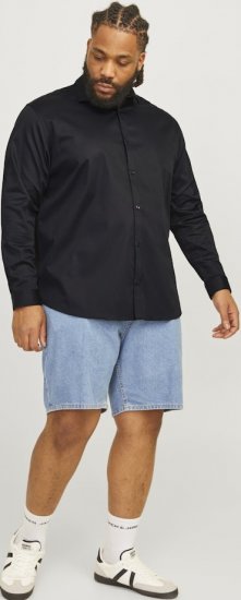 Jack & Jones ARMA LS Shirt Black - Chemises - Chemises Grandes Tailles Hommes