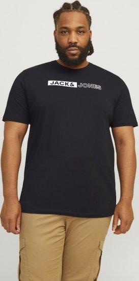 Jack & Jones CORP Logo Play 5 T-Shirt Black - T-shirts - T-shirts Homme Grande Taille
