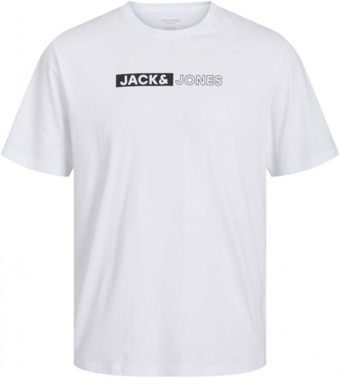 Jack & Jones CORP Logo Play 5 T-Shirt White - T-shirts - T-shirts Homme Grande Taille