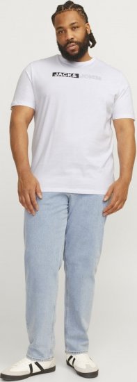 Jack & Jones CORP Logo Play 5 T-Shirt White - T-shirts - T-shirts Homme Grande Taille