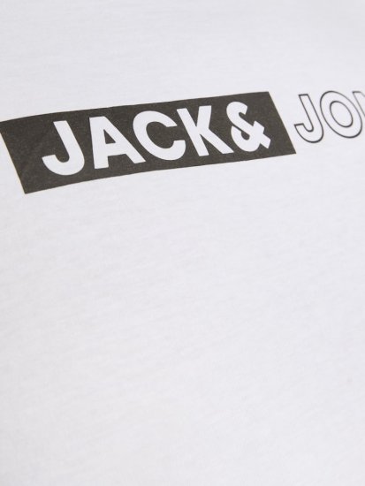 Jack & Jones CORP Logo Play 5 T-Shirt White - T-shirts - T-shirts Homme Grande Taille