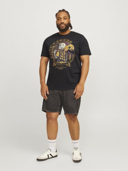 Jack & Jones JJSKULL ROCK T-Shirt Black - T-shirts - T-shirts Homme Grande Taille