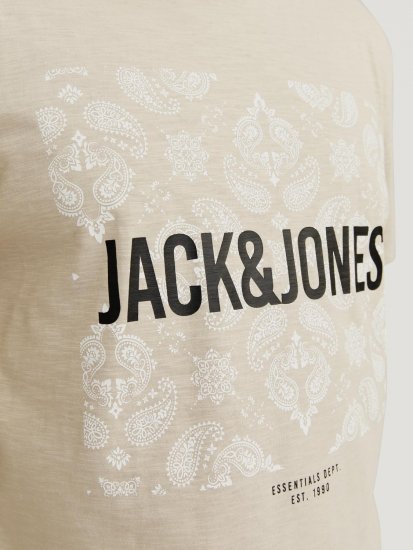 Jack & Jones JJPAISLEY T-Shirt Moonbeam - T-shirts - T-shirts Homme Grande Taille