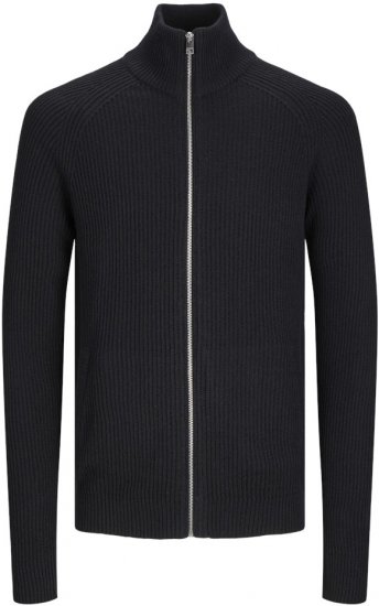 Jack & Jones PANNEL Turtleneck Knitted Sweater with Zipper Black - Sweatshirts & hoodies - Sweatshirts/Hoodies grande taille homme