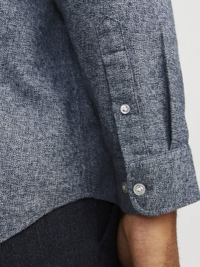 Jack & Jones NORRIS Flannel Long Sleeve Shirt Navy Blazer - Chemises - Chemises Grandes Tailles Hommes