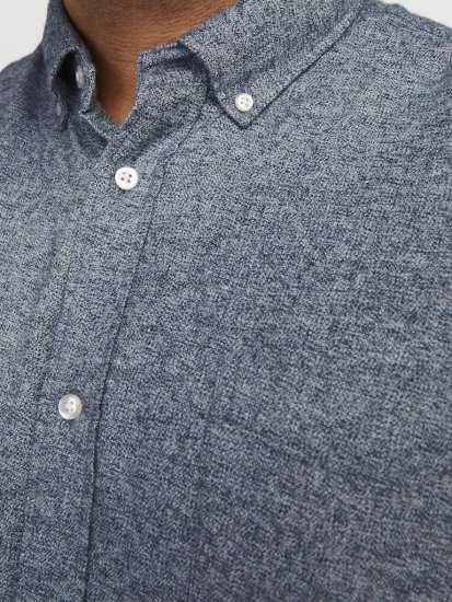 Jack & Jones NORRIS Flannel Long Sleeve Shirt Navy Blazer - Chemises - Chemises Grandes Tailles Hommes