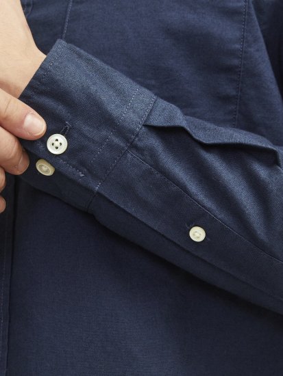 Jack & Jones Brook Oxford Long Sleeve Shirt Navy Blazer - Chemises - Chemises Grandes Tailles Hommes