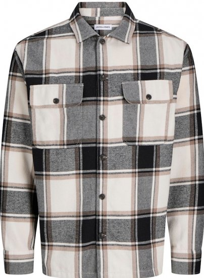 Jack & Jones Charge Overshirt Long Sleeve Crockery - Chemises - Chemises Grandes Tailles Hommes