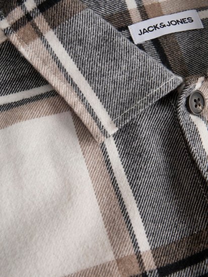 Jack & Jones Charge Overshirt Long Sleeve Crockery - Chemises - Chemises Grandes Tailles Hommes