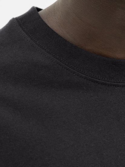 Jack & Jones Norrebro Crew Neck Long Sleeve T-Shirt Black - T-shirts - T-shirts Homme Grande Taille