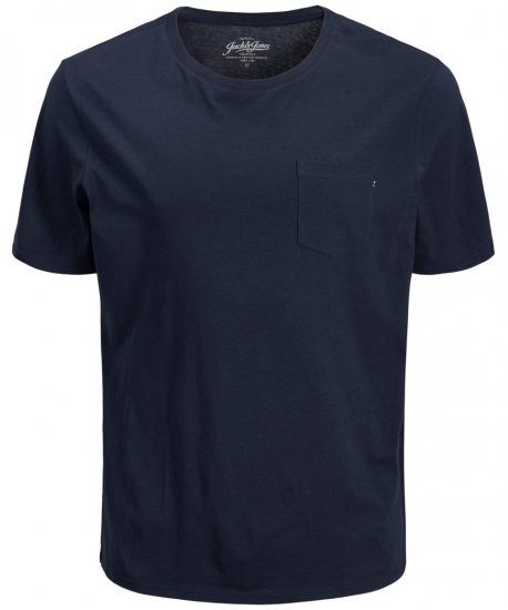 Jack & Jones JJEPOCKET Tee Navy - T-shirts - T-shirts Homme Grande Taille