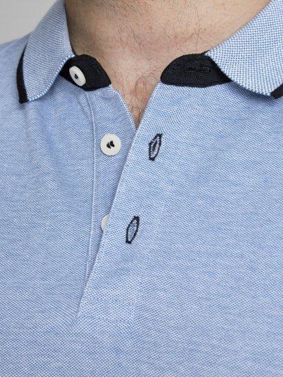 Jack & Jones PAULOS Short Sleeve Polo Light Blue/PS - Polos - Polos homme grande taille