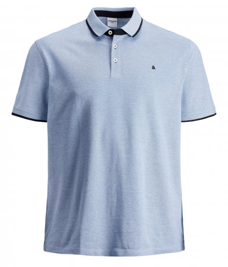 Jack & Jones PAULOS Short Sleeve Polo Light Blue/PS - Polos - Polos homme grande taille