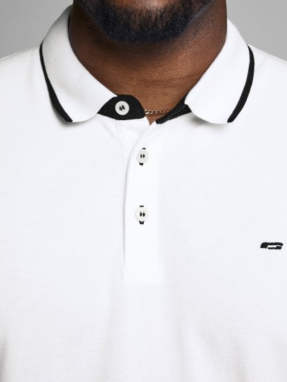 Jack & Jones PAULOS Short Sleeve Polo White/PS - Polos - Polos homme grande taille