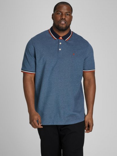 Jack & Jones Paulos Polo Denim Blue - Polos - Polos homme grande taille