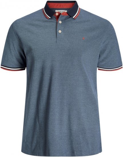 Jack & Jones PAULOS Short Sleeve Polo Denim Blue/PS - Polos - Polos homme grande taille