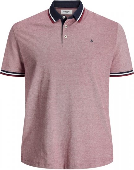 Jack & Jones PAULOS Short Sleeve Polo Rio Red/PS - Polos - Polos homme grande taille