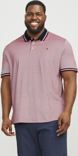 Jack & Jones PAULOS Short Sleeve Polo Rio Red/PS - Polos - Polos homme grande taille