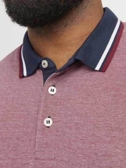 Jack & Jones PAULOS Short Sleeve Polo Rio Red/PS - Polos - Polos homme grande taille