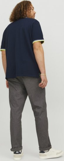 Jack & Jones PAULOS Short Sleeve Polo Dark Navy/NEON - Polos - Polos homme grande taille