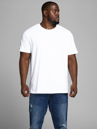 Jack & Jones Organic Basic T-shirt White - T-shirts - T-shirts Homme Grande Taille