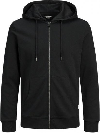 Jack & Jones Basic Sweat Zip Hood Black - Sweatshirts & hoodies - Sweatshirts/Hoodies grande taille homme
