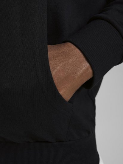 Jack & Jones Basic Sweat Zip Hood Black - Sweatshirts & hoodies - Sweatshirts/Hoodies grande taille homme