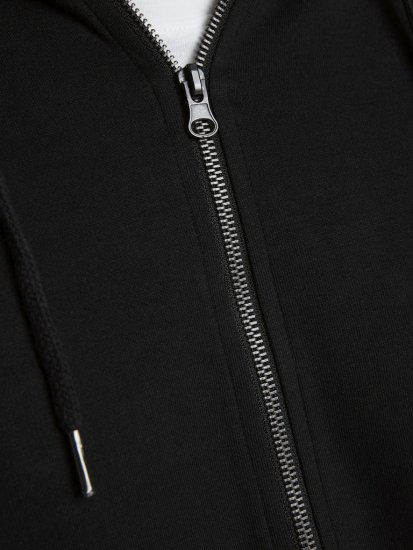 Jack & Jones Basic Sweat Zip Hood Black - Sweatshirts & hoodies - Sweatshirts/Hoodies grande taille homme