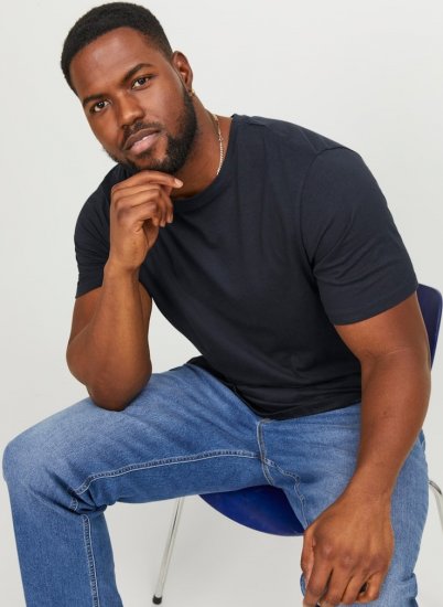 Jack & Jones NOA Crew Neck T-Shirt Navy Blazer - T-shirts - T-shirts Homme Grande Taille