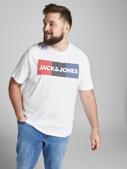 Jack & Jones JJECORP Logo Play T-Shirt White - T-shirts - T-shirts Homme Grande Taille