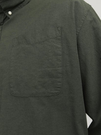 Jack & Jones OXFORD LS Shirt Green - Chemises - Chemises Grandes Tailles Hommes