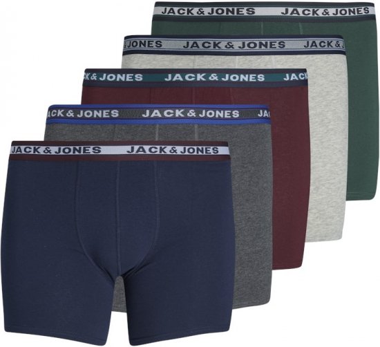 Jack & Jones OLIVER Trunks 5-Pack Dark Grey Melange - Sous-vêtements & bain - Sous-vêtements Grande Taille