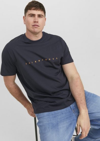 Jack & Jones STAR T-Shirt Dark Navy - T-shirts - T-shirts Homme Grande Taille