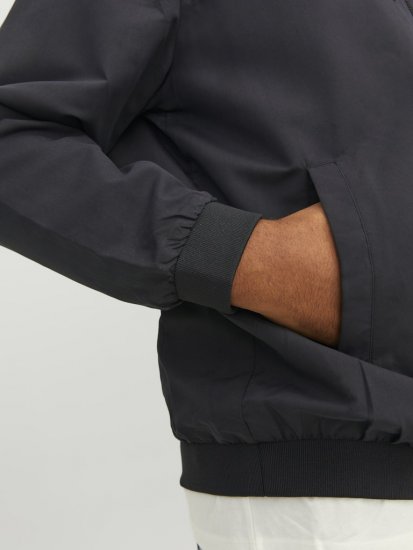 Jack & Jones RUSH SOLID Bomber Jacket with Hood Black - Vestes - Vestes Homme Grandes Tailles