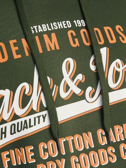 Jack & Jones 2 COL LOGO Hoodie Kombu Green - Sweatshirts & hoodies - Sweatshirts/Hoodies grande taille homme