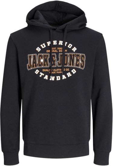 Jack & Jones 2 COL LOGO Hoodie Black - Sweatshirts & hoodies - Sweatshirts/Hoodies grande taille homme