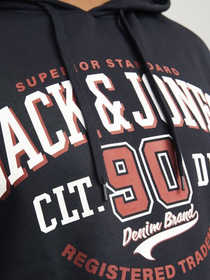 Jack & Jones 2 COL LOGO Hoodie Dark Navy - Sweatshirts & hoodies - Sweatshirts/Hoodies grande taille homme