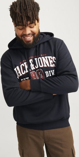 Jack & Jones 2 COL LOGO Hoodie Dark Navy - Sweatshirts & hoodies - Sweatshirts/Hoodies grande taille homme
