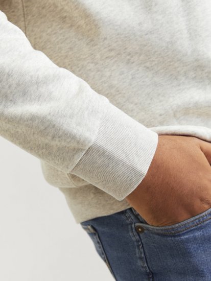 Jack & Jones 2 COL LOGO Hoodie White Melange - Sweatshirts & hoodies - Sweatshirts/Hoodies grande taille homme