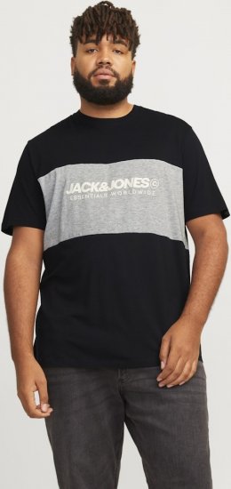 Jack & Jones LEGACY BLOCKING T-Shirt Black - T-shirts - T-shirts Homme Grande Taille