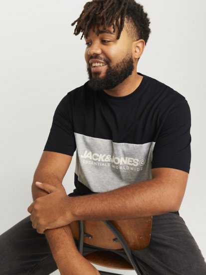 Jack & Jones LEGACY BLOCKING T-Shirt Black - T-shirts - T-shirts Homme Grande Taille