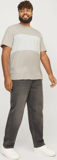 Jack & Jones LEGACY BLOCKING T-Shirt Beige - T-shirts - T-shirts Homme Grande Taille