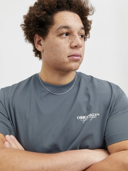 Jack & Jones Lington Crew Neck T-Shirt Grey - T-shirts - T-shirts Homme Grande Taille