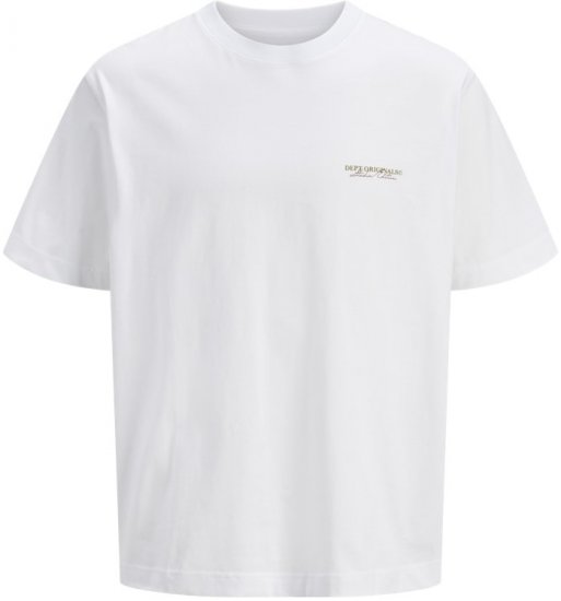 Jack & Jones Lington Crew Neck T-Shirt Bright White - T-shirts - T-shirts Homme Grande Taille
