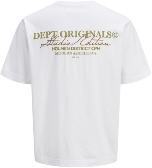 Jack & Jones Lington Crew Neck T-Shirt Bright White - T-shirts - T-shirts Homme Grande Taille