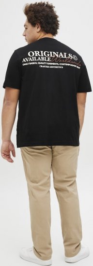 Jack & Jones Lington Crew Neck T-Shirt Black - T-shirts - T-shirts Homme Grande Taille