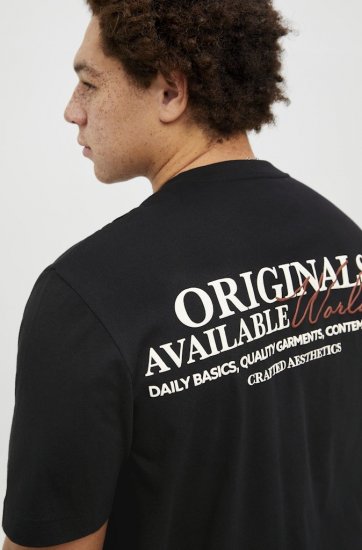 Jack & Jones Lington Crew Neck T-Shirt Black - T-shirts - T-shirts Homme Grande Taille