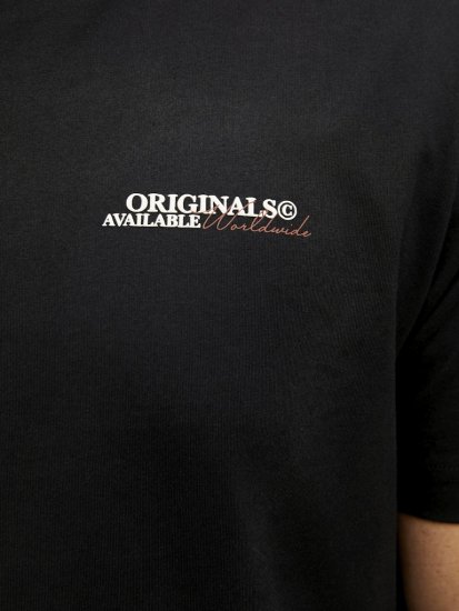 Jack & Jones Lington Crew Neck T-Shirt Black - T-shirts - T-shirts Homme Grande Taille