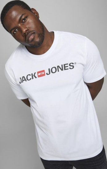Jack & Jones JJECORP LOGO T-Shirt White - T-shirts - T-shirts Homme Grande Taille