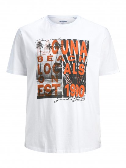 Jack & Jones Rocto T-shirt White - T-shirts - T-shirts Homme Grande Taille